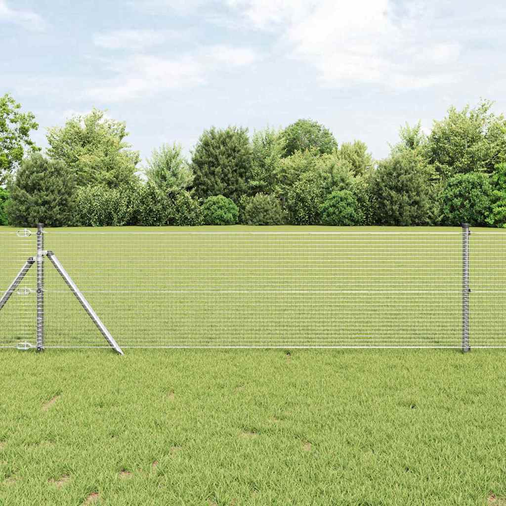 Vidaxl afrasteringspaal zilver 25 x 0,5 m (19 x 19 mm mesh) staal
