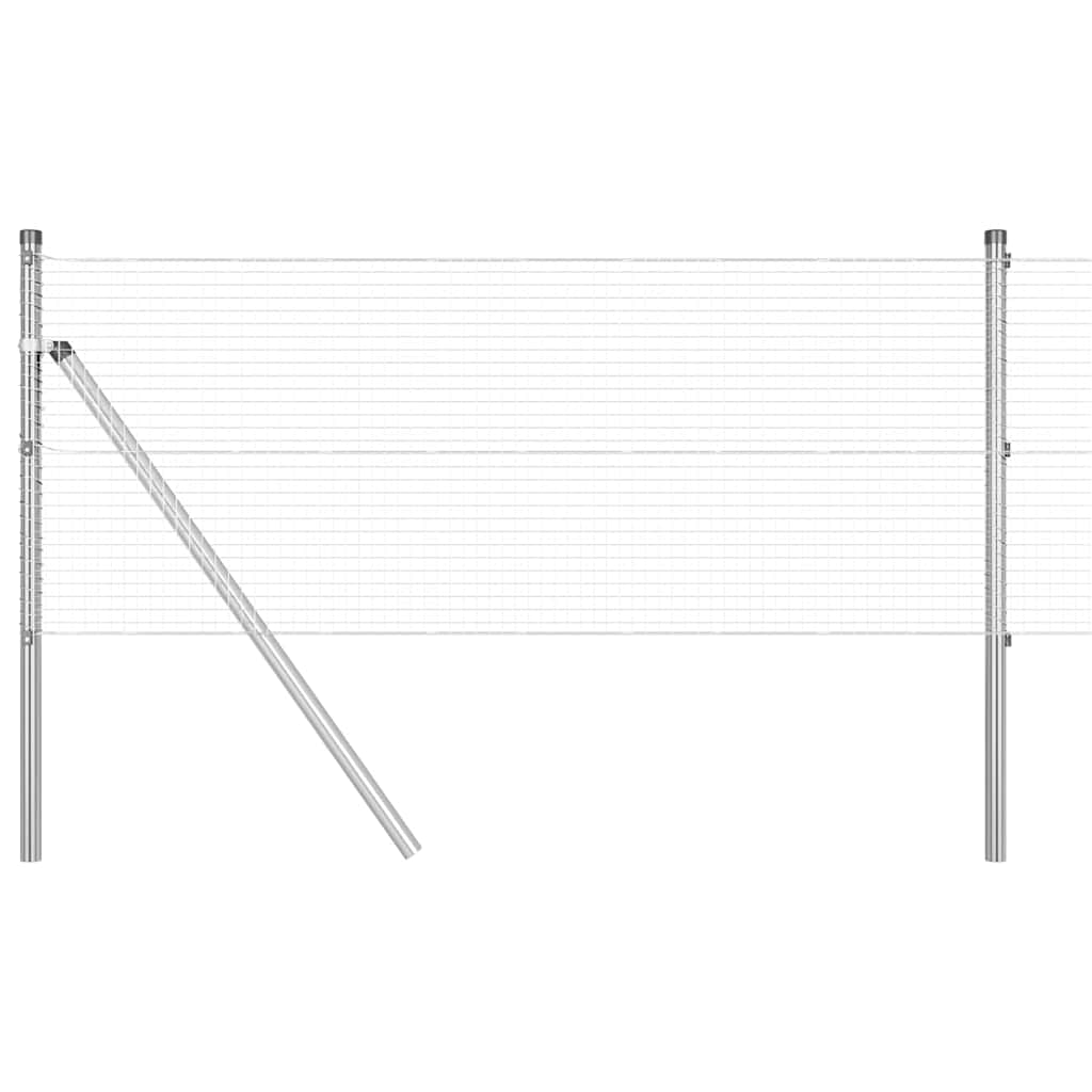 Vidaxl afrasteringspaal zilver 25 x 0,6 m (19 x 19 mm gaas) staal