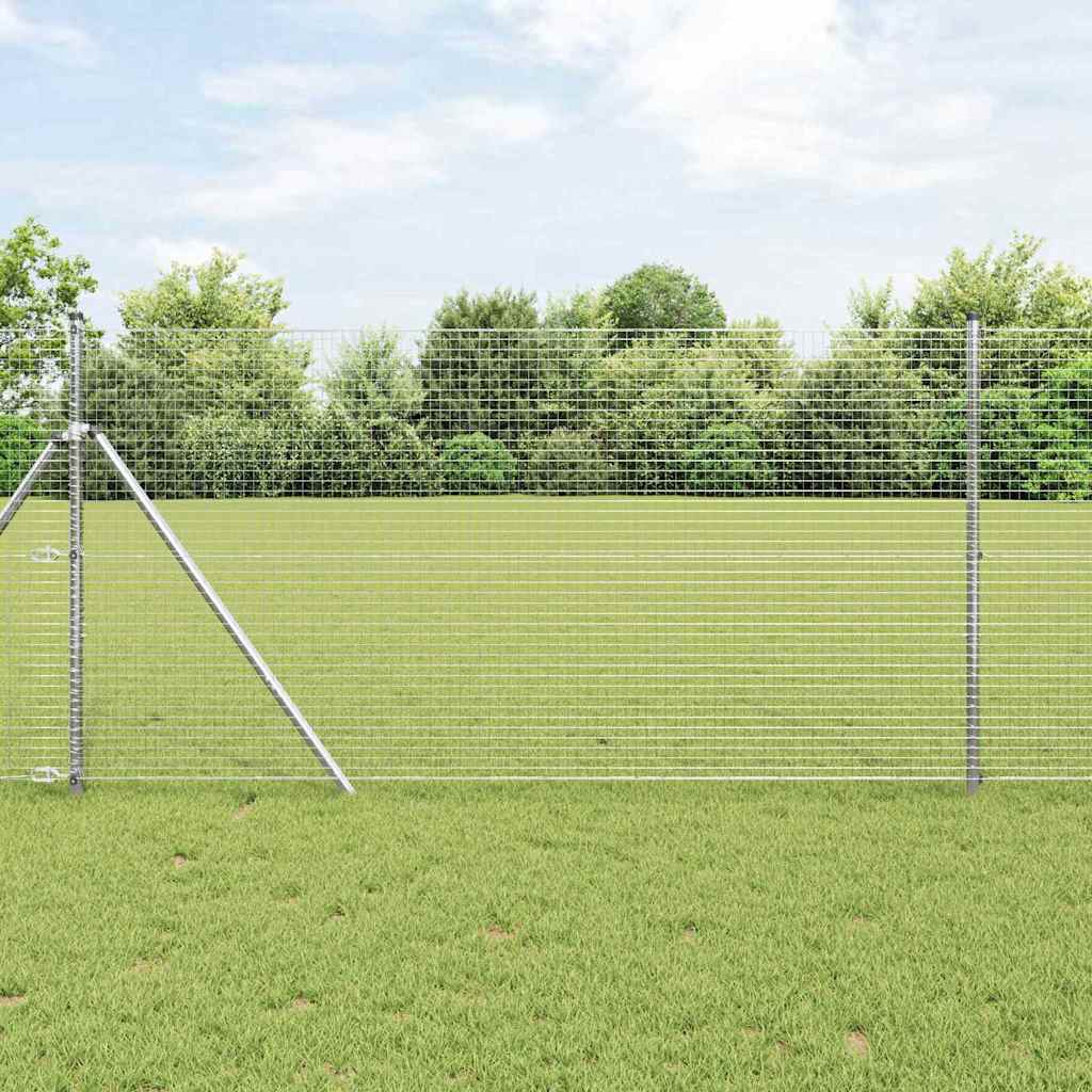 Vidaxl afrasteringspaal zilver 25 x 1 m (25 x 25 mm gaas) staal