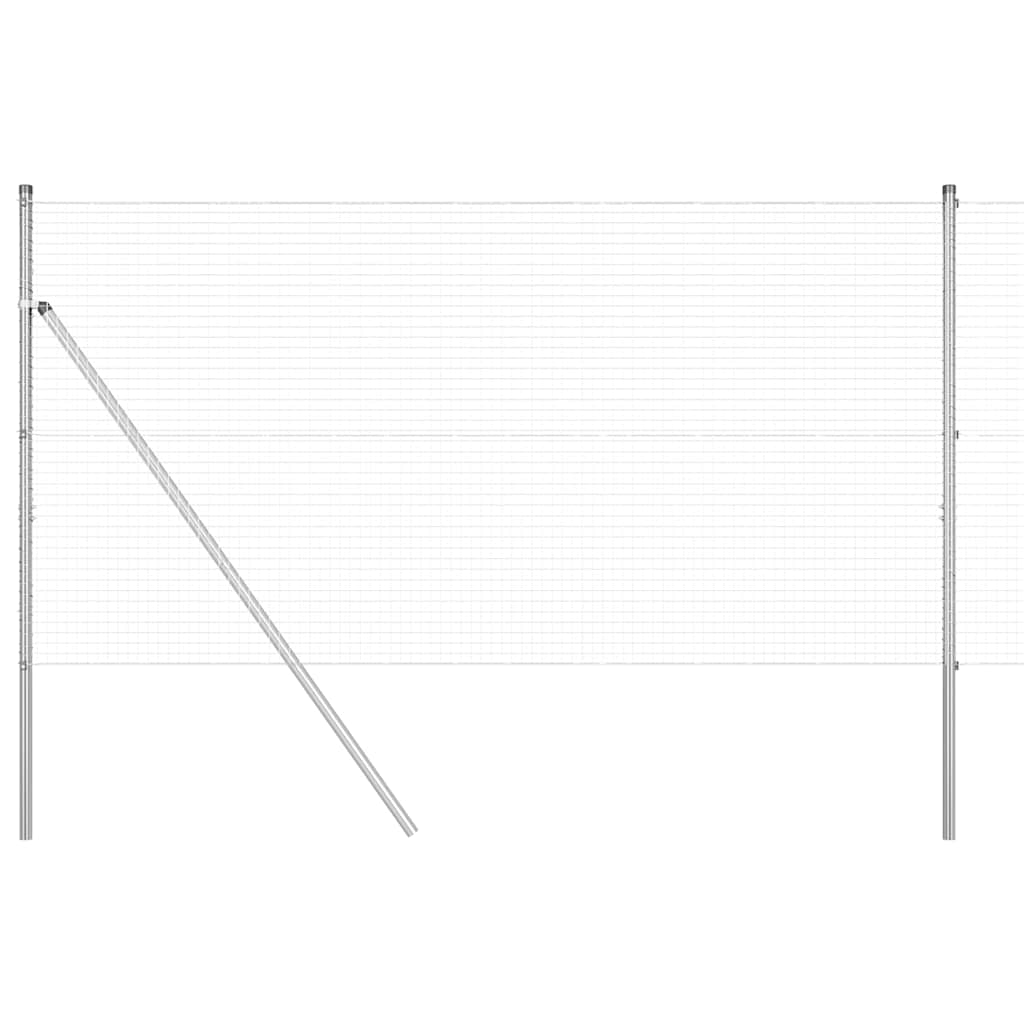 Vidaxl afrasteringspaal zilver 25 x 1 m (25 x 25 mm gaas) staal