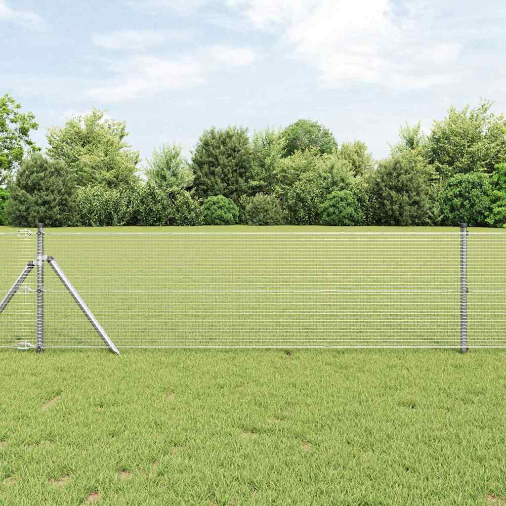 Vidaxl afrasteringspaal zilver 50 x 0,4 m (16 x 16 mm gaas) staal