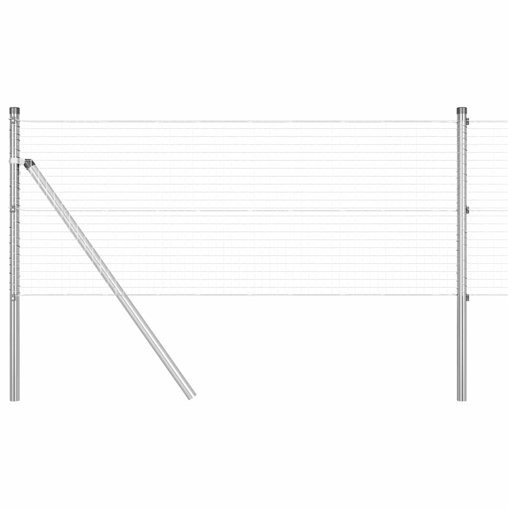 Vidaxl afrasteringspaal zilver 50 x 0,4 m (25 x 25 mm gaas) staal