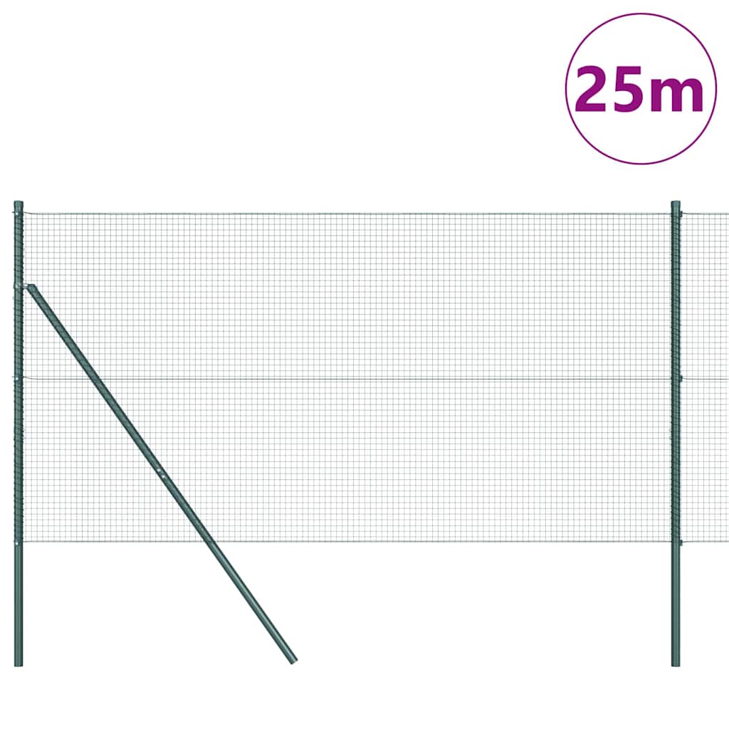 Vidaxl afrasteringspaal groen 25 x 1 m (19 x 19 mm gaas) staal