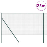Vidaxl afrasteringspaal groen 25 x 1 m (25 x 25 mm gaas) staal