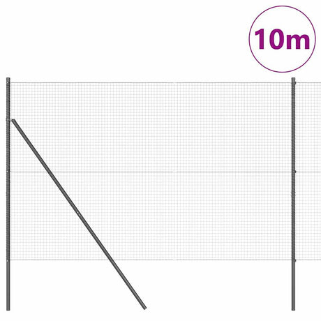 Vidaxl afrasteringspaal grijs 10 x 1,5 m (25 x 25 mm gaas) staal