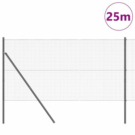 Vidaxl afrasteringspaal grijs 25 x 1,4 m (25 x 25 mm gaas)