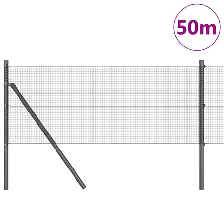 Vidaxl afrasteringspaal grijs 50 x 0,4 m (12 x 12 mm gaas)