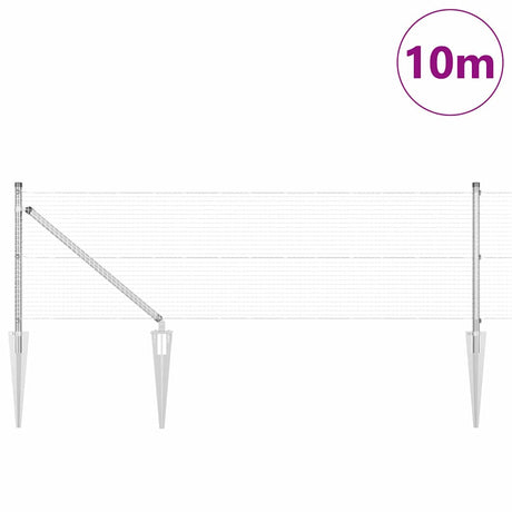 Vidaxl afrasteringspaal zilver 10 x 0,4 m (19 x 19 mm gaas) staal