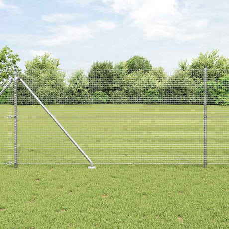 Vidaxl afrasteringspaal zilver 10 x 0,8 m (25 x 25 mm gaas) staal