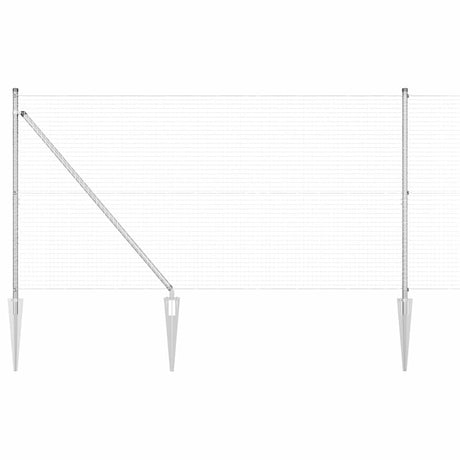 Vidaxl afrasteringspaal zilver 10 x 1,2 m (25 x 25 mm gaas) staal