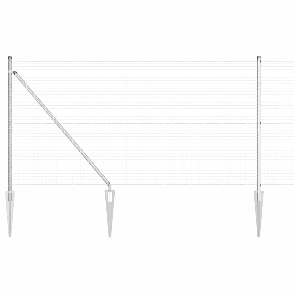 Vidaxl afrasteringspaal zilver 10 x 1,4 m (25 x 25 mm gaas) staal