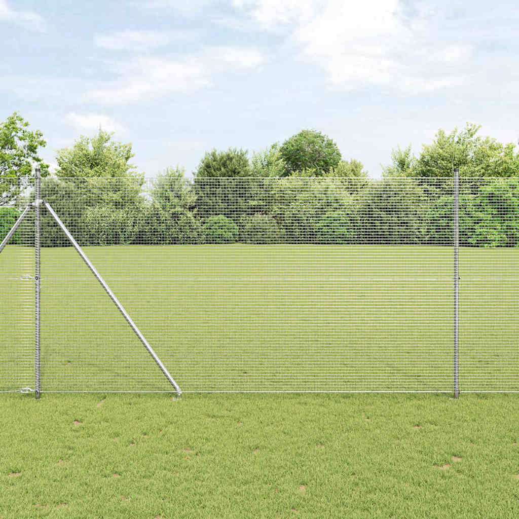 Vidaxl afrasteringspaal zilver 10 x 1,5 m (19 x 19 mm gaas) staal