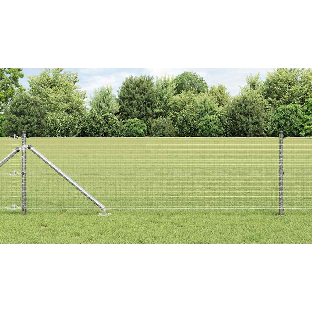 Vidaxl afrasteringspaal zilver 25 x 0,4 m (19 x 19 mm gaas) staal