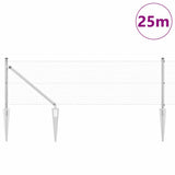 Vidaxl afrasteringspaal zilver 25 x 0,4 m (25 x 25 mm gaas) staal