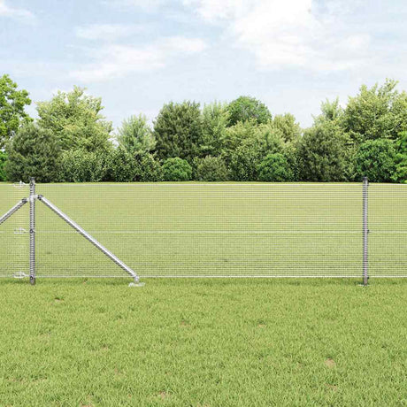 Vidaxl afrasteringspaal zilver 25 x 0,5 m (12 x 12 mm gaas) staal