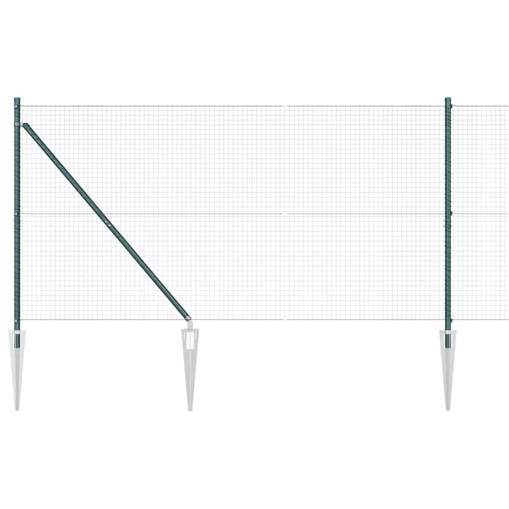 Vidaxl afrasteringspaal groen 10 x 1,2 m (25 x 25 mm gaas)