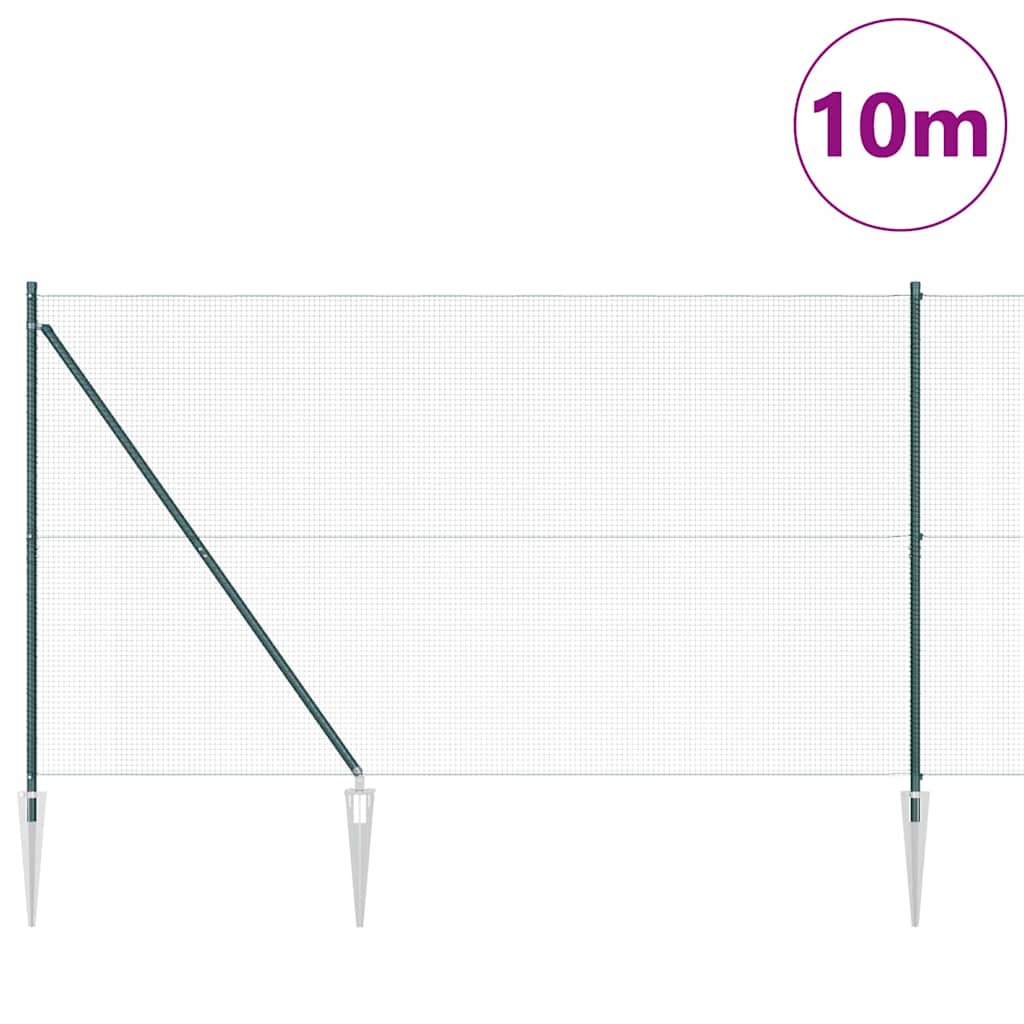 Vidaxl afrasteringspaal groen 10 x 1,6 m (16 x 16 mm gaas)