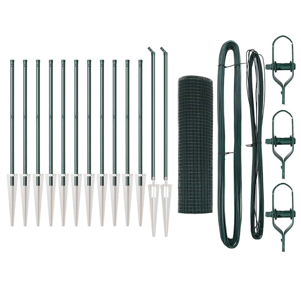 Vidaxl afrasteringspaal groen 25 x 0,6 m (16 x 16 mm gaas)