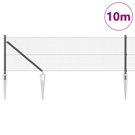 Vidaxl afrasteringspaal grijs 10 x 0,8 m (16 x 16 mm gaas)