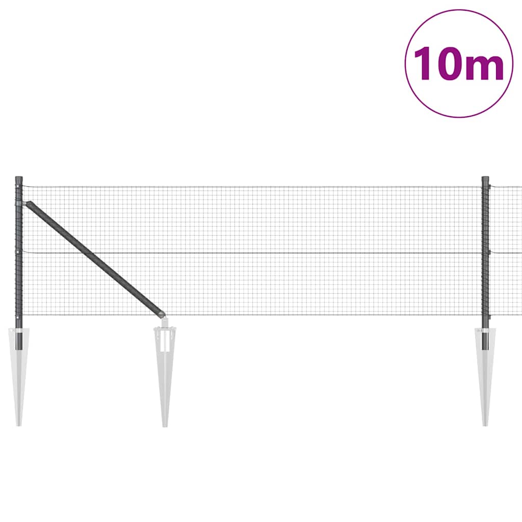 Vidaxl afrasteringspaal grijs 10 x 0,8 m (19 x 19 mm gaas)