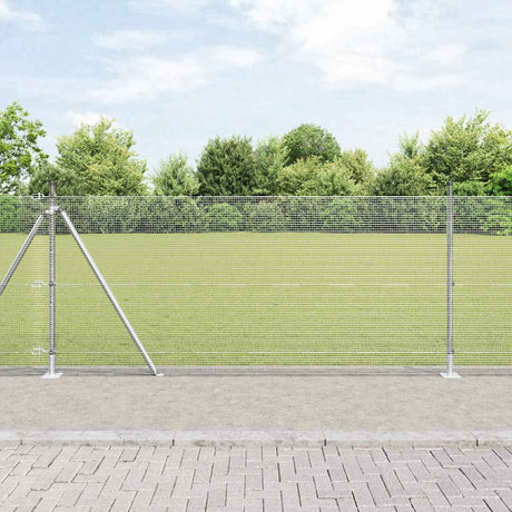 Vidaxl afrasteringspaal zilver 10 x 1 m (12 x 12 mm gaas) staal