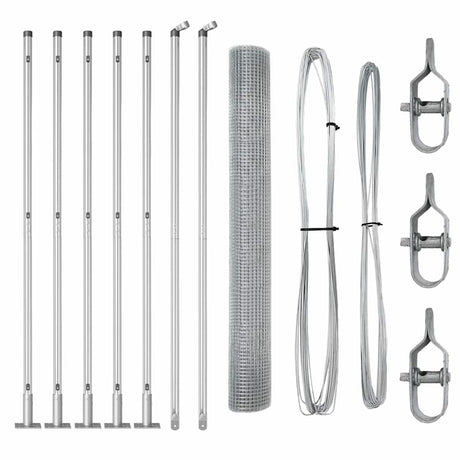 Vidaxl afrasteringspaal zilver 10 x 1 m (16 x 16 mm gaas) staal