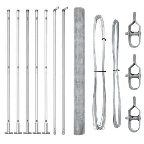 Vidaxl afrasteringspaal zilver 10 x 1,4 m (12 x 12 mm gaas) staal