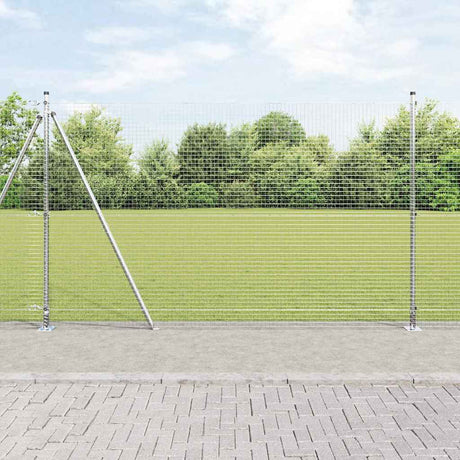 Vidaxl afrasteringspaal zilver 10 x 1,5 m (25 x 25 mm gaas) staal