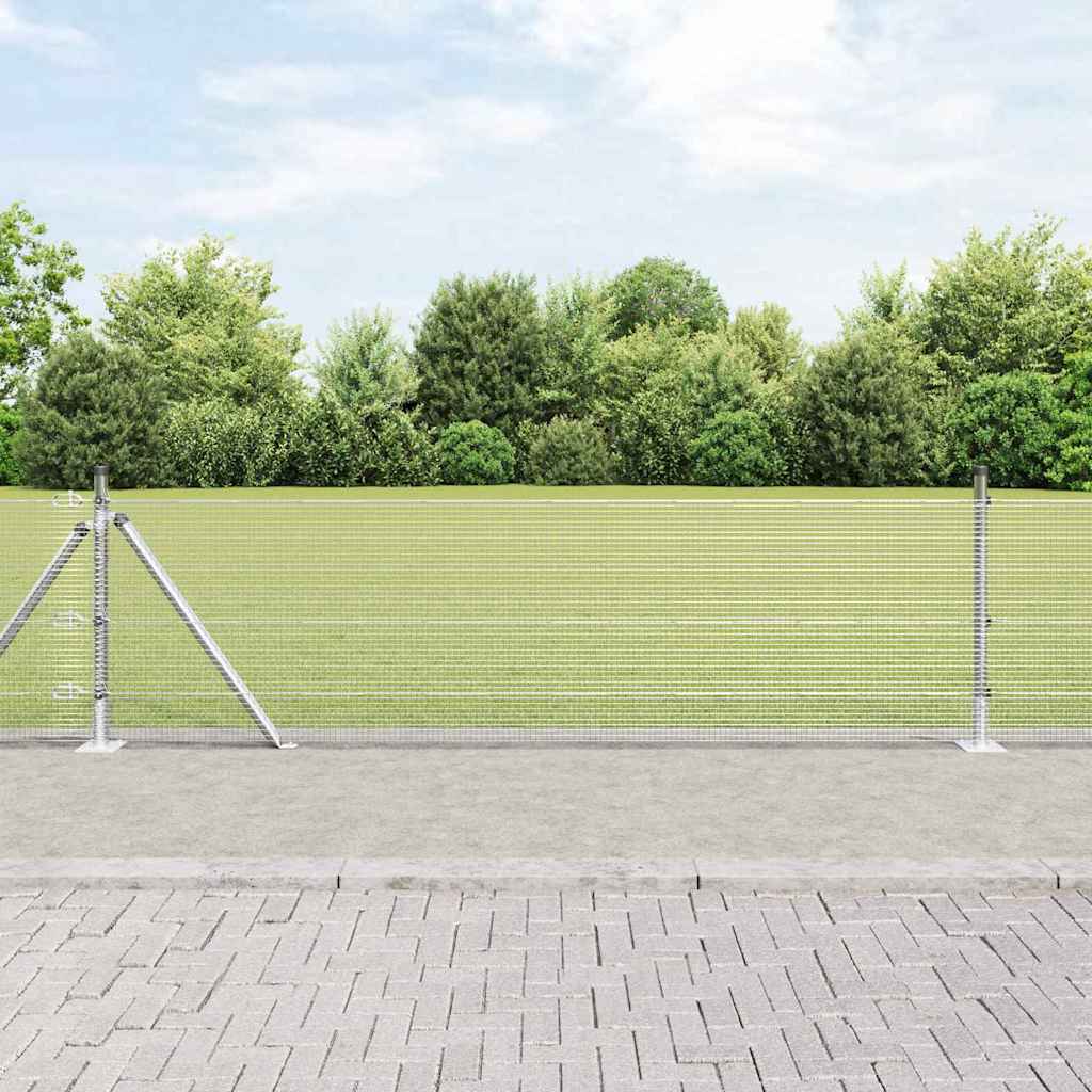 Vidaxl afrasteringspaal zilver 25 x 0,5 m (12 x 12 mm gaas) staal