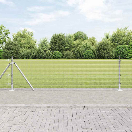 Vidaxl afrasteringspaal zilver 25 x 0,6 m (25 x 25 mm gaas) staal