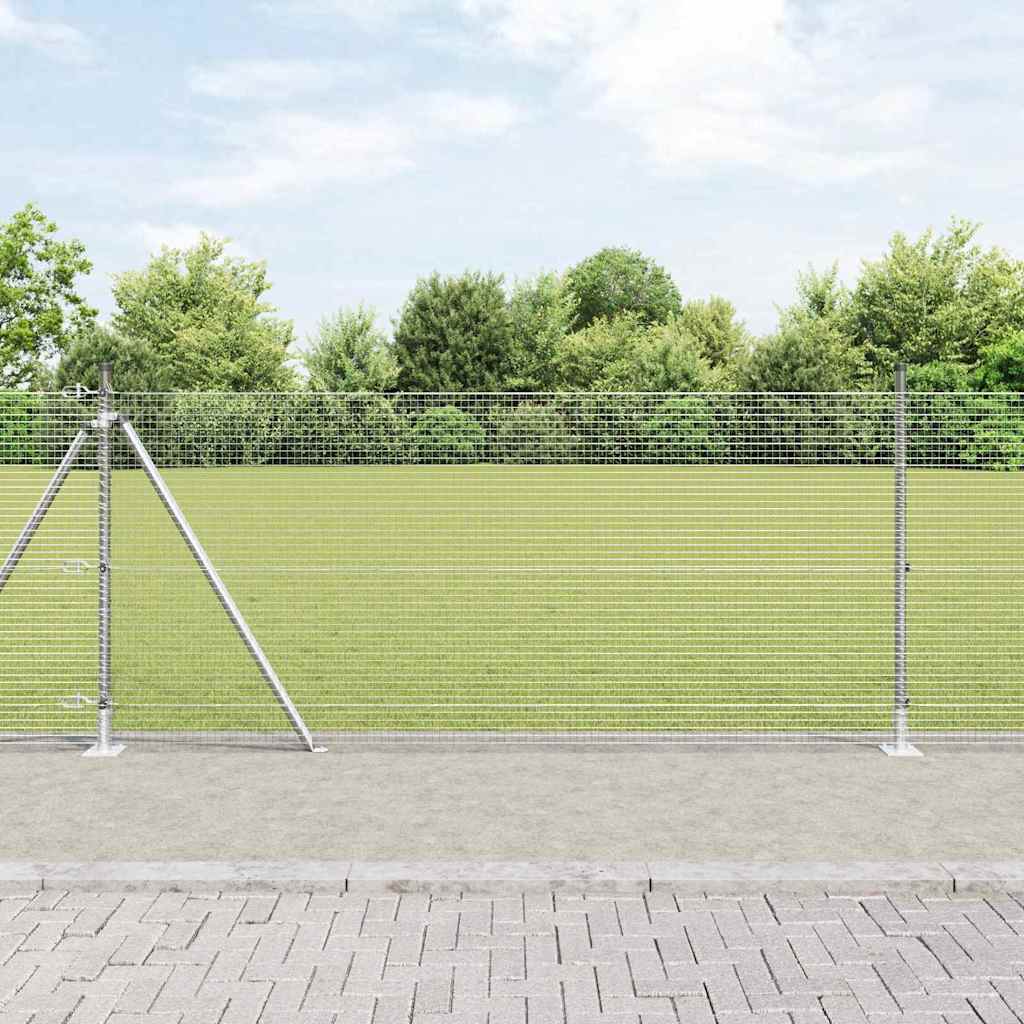 Vidaxl afrasteringspaal zilver 25 x 0,8 m (19 x 19 mm gaas) staal