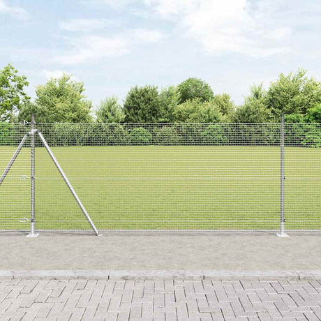 Vidaxl afrasteringspaal zilver 25 x 0,8 m (19 x 19 mm gaas) staal
