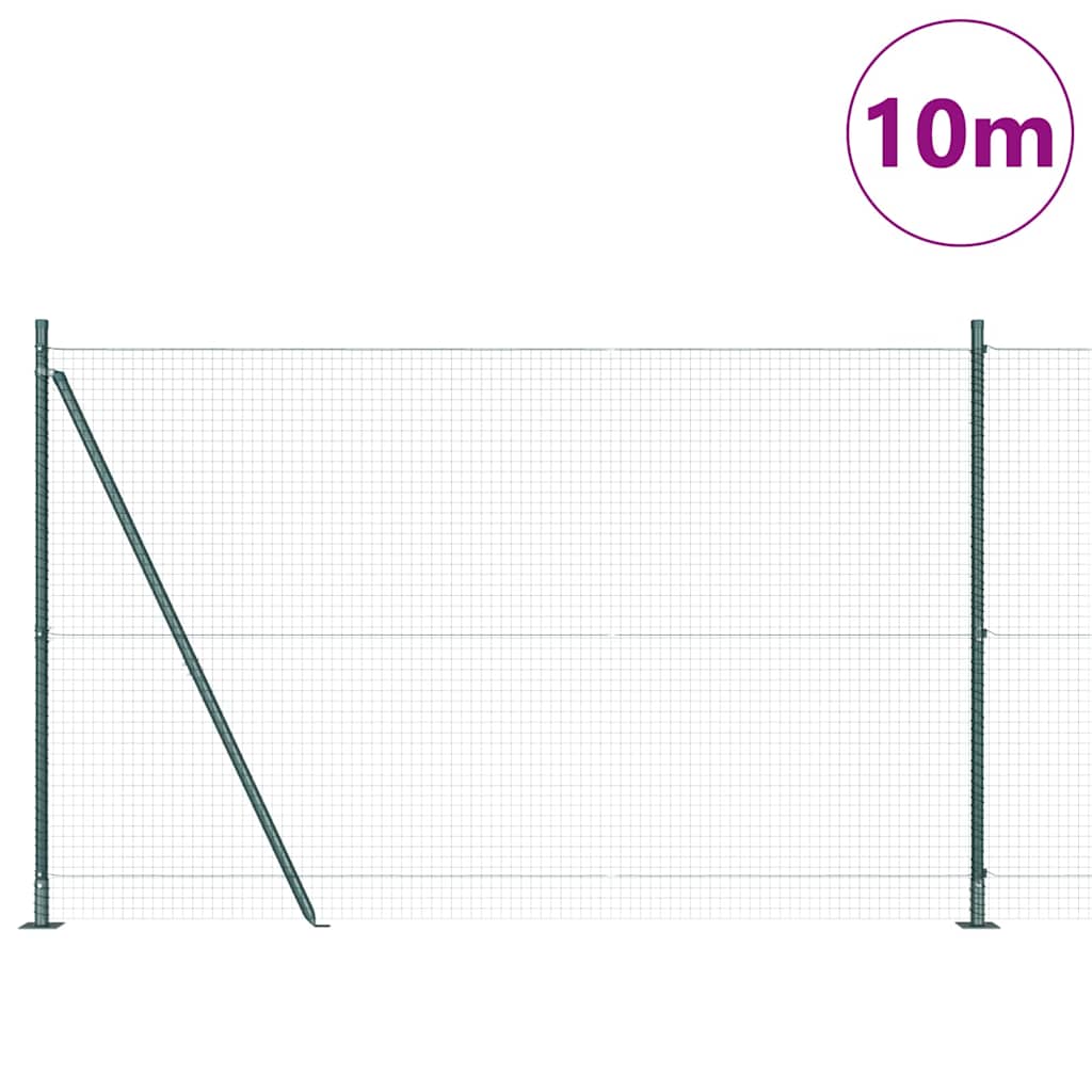 Vidaxl afrasteringspaal groen 10 x 1,4 m (25 x 25 mm gaas)