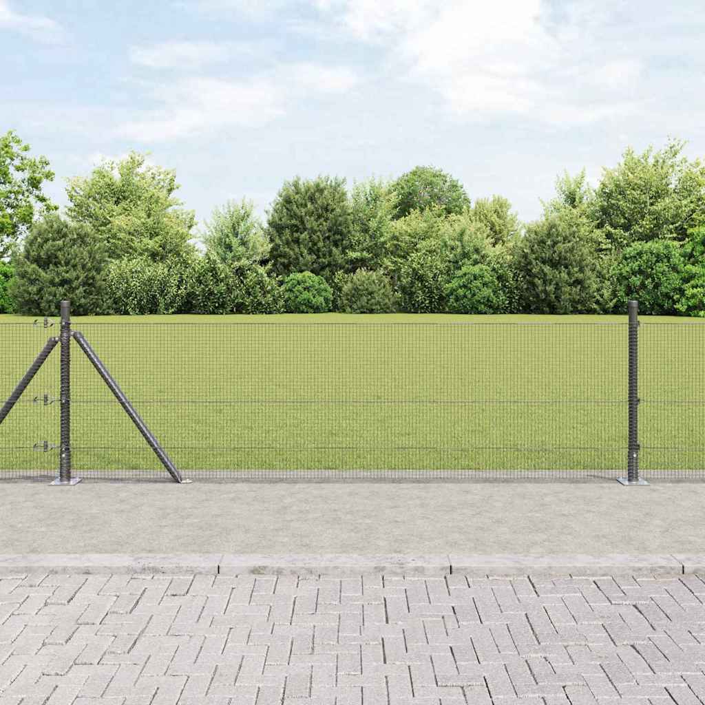 Vidaxl afrasteringspaal grijs 25 x 0,5 m (12 x 12 mm gaas) staal