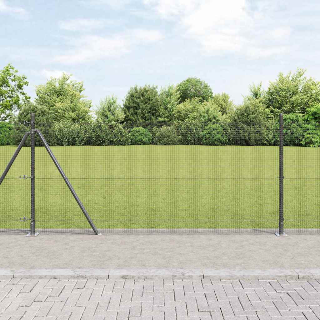 Vidaxl afrasteringspaal grijs 25 x 1 m (16 x 16 mm gaas) staal