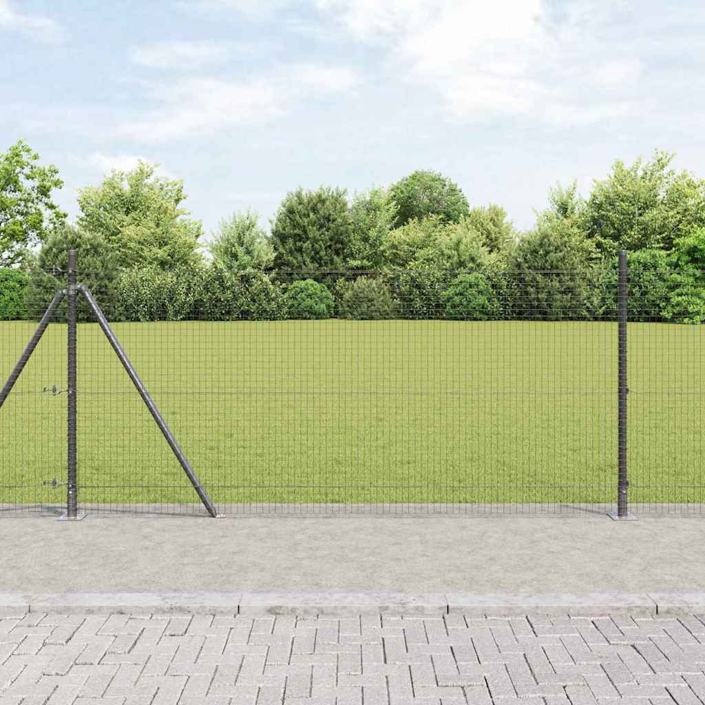 Vidaxl afrasteringspaal grijs 25 x 1 m (25 x 25 mm gaas) staal