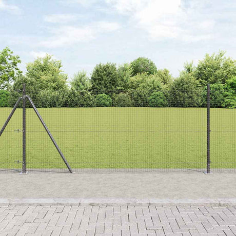 Vidaxl afrasteringspaal grijs 25 x 1 m (25 x 25 mm gaas) staal