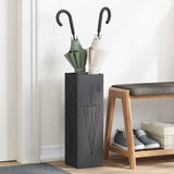 Vidaxl paraplu standaard met opslag zwart 15,5 x 15,5 x 49 cm metaal