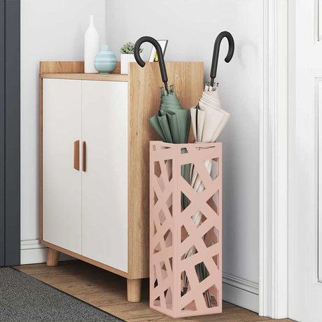 Vidaxl paraplu standaard met opslag roze 15,5 x 15,5 x 49 cm metaal