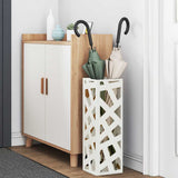 Vidaxl paraplu standaard met opslag wit 15,5 x 15,5 x 49 cm metaal