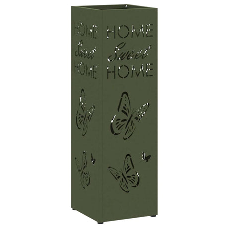 Vidaxl paraplu standaard olijfgroen 15,5 x 15,5 x 49 cm metaal
