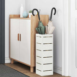 Vidaxl paraplu standaard met opslag wit 15,5 x 15,5 x 49 cm staal