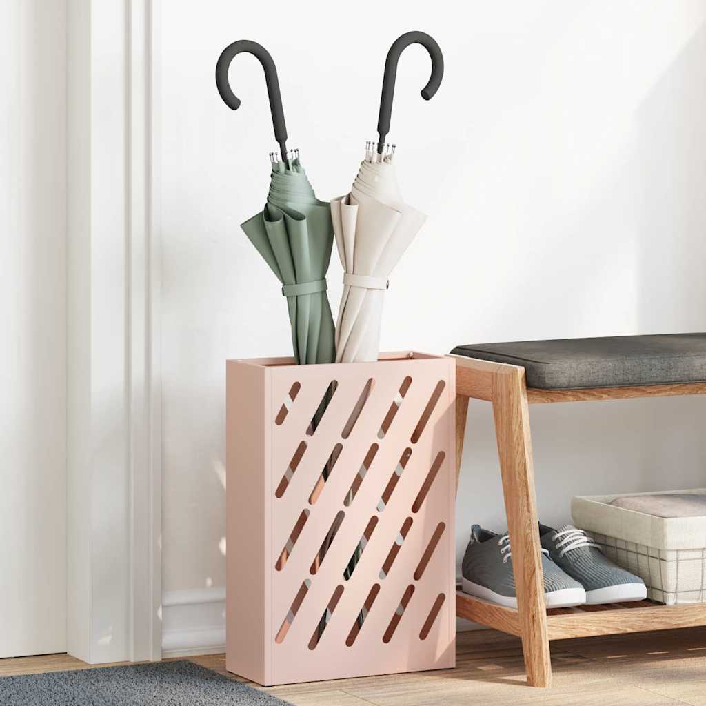 Vidaxl paraplu standaard roze 28 x 12 x 41 cm staal
