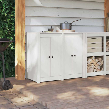 Vidaxl keukendeur 2 pcs wit 50 x 9 x 82 cm massief grenenhout