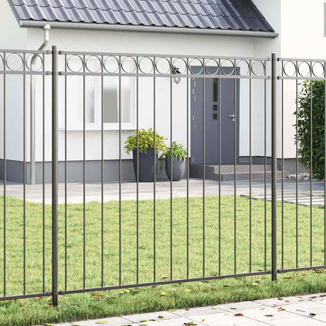 Vidaxl hecelement grijs 170 x 200 cm staal