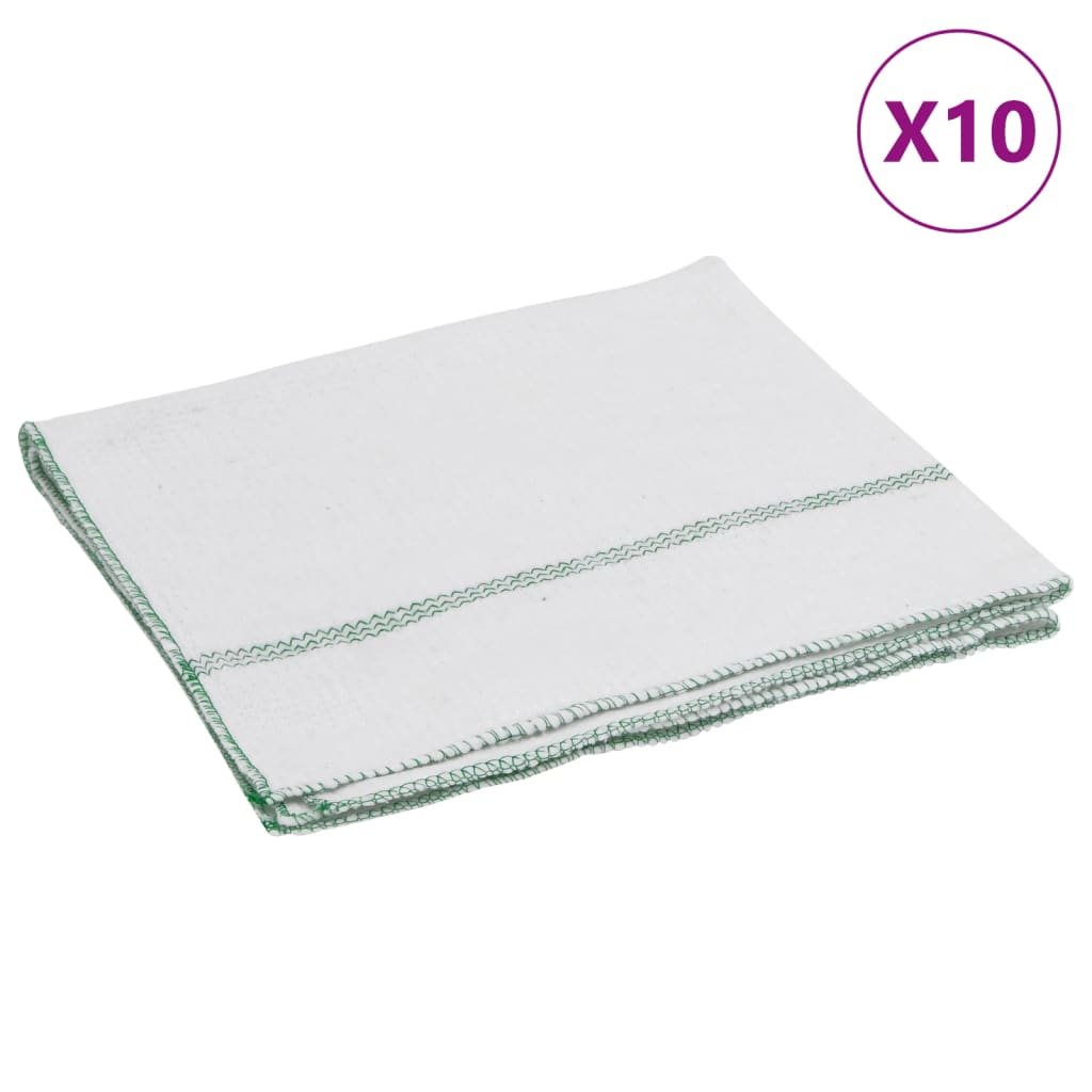 VIDAXL Cleaning panni 10 Sted 50x60 cm bianco e verde