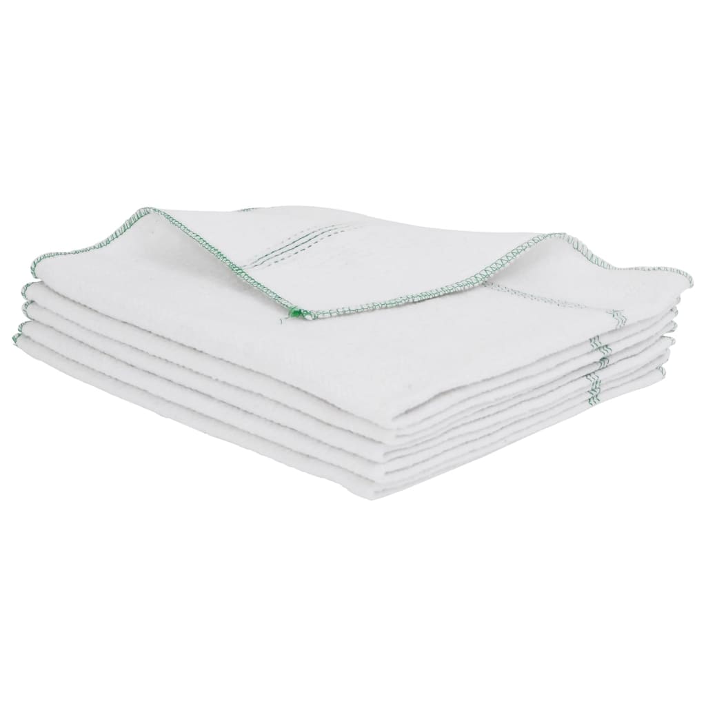 VIDAXL Cleaning panni 10 Sted 50x60 cm bianco e verde