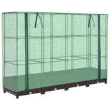 Vidaxx Pflanzkübel erhöht mit Gewächshausabdeckung 160x40x123 cm Rattanoptik
