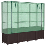 VidaXL Pflanzkübel erhöht mit Gewächshausabdeckung 160x40x153 cm Rattanoptik