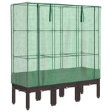 Vidaxx Pflanzkübel erhöht mit Gewächshausabdeckung 120x40x140 cm Rattanoptik